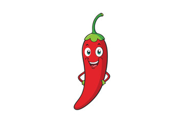 Chili Pepper Vegetable Vector Illustration on White Background

