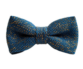 Elegant blue bow tie displayed against fashion style isolated on transparent background