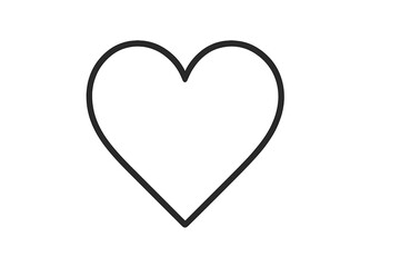 Simple flat vector illustration of a heart shape on a white background for use in design projects and creative works