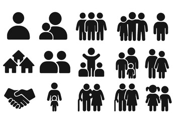Vector illustration of diverse human interactions in various settings with different age groups and relationships