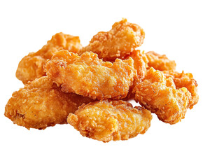 Crispy fried chicken wings recipe kitchen cooking guide home overhead view isolated on transparent...