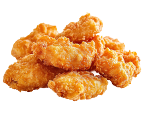 Crispy fried chicken wings recipe kitchen cooking guide home overhead view isolated on transparent background