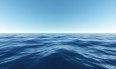 Fototapeta premium calm ocean surface with gentle waves under clear blue sky.