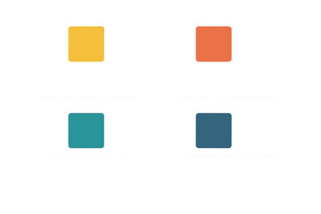 Colorful flat vector illustration of geometric shapes arranged in a grid pattern against a minimalist background