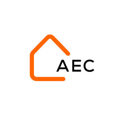 Abstract AEC letter modern initial logo design