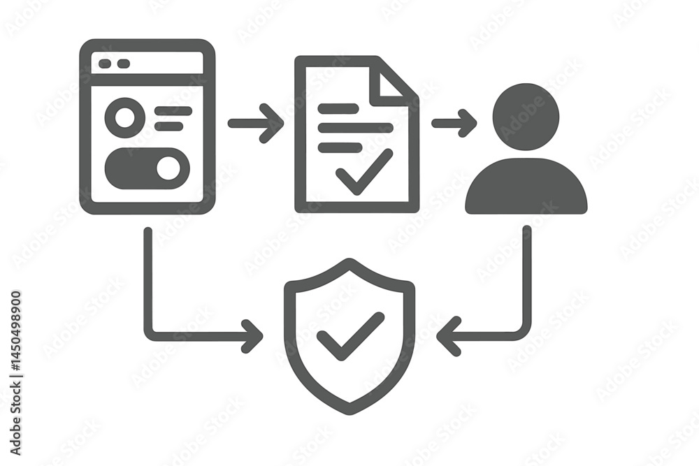 Poster flowchart illustrating a data verification process with user feedback in a digital interface setting