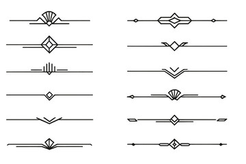 Elegant flat vector illustration of decorative line dividers ideal for graphic design and print projects in various styles