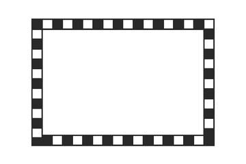 Flat vector illustration of a blank film frame representing the concept of cinema and creativity in art
