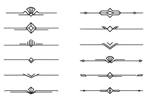 Elegant flat vector illustration of decorative line dividers ideal for graphic design and print projects in various styles