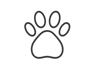 Flat vector illustration of a simple dog paw print design suitable for various projects and print materials