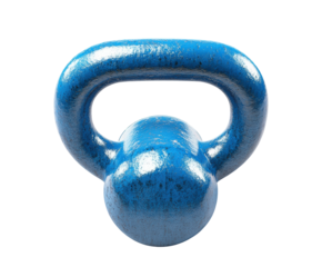 Kettlebell workout routine home gym fitness guide top-down view strength training isolated on transparent background