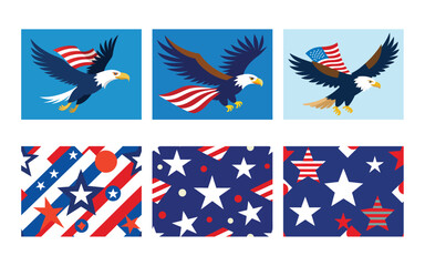 set of 4th July icons