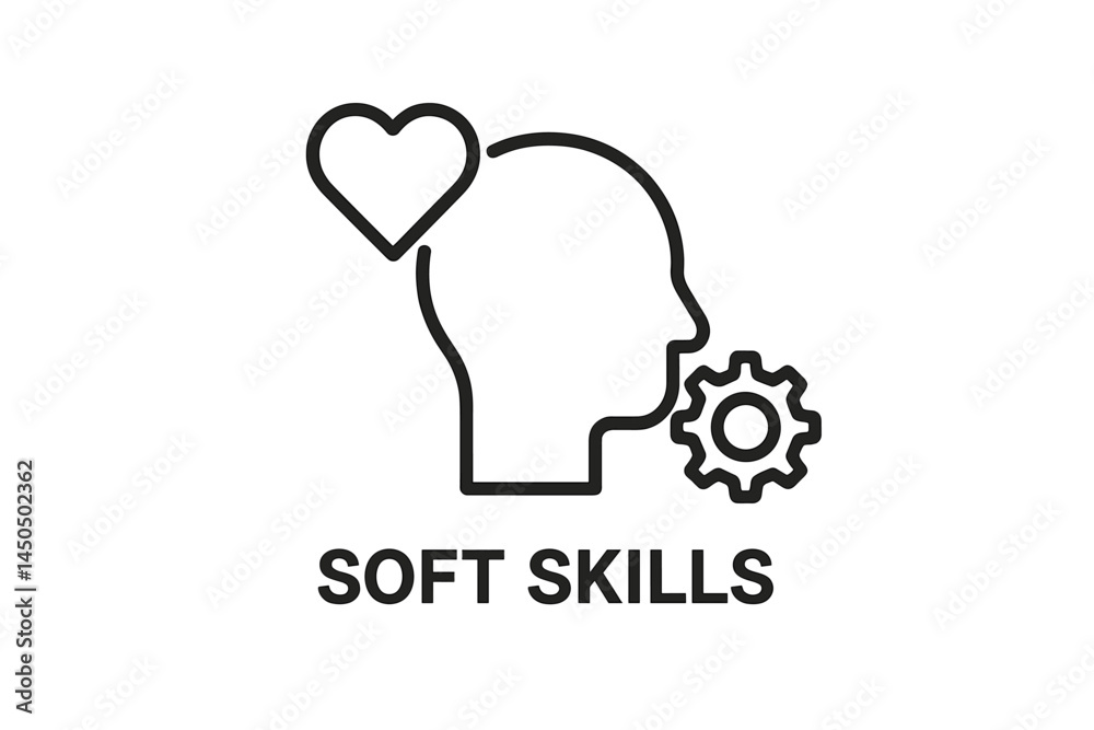 Poster symbolic representation of soft skills development highlighting emotional intelligence and adaptabil