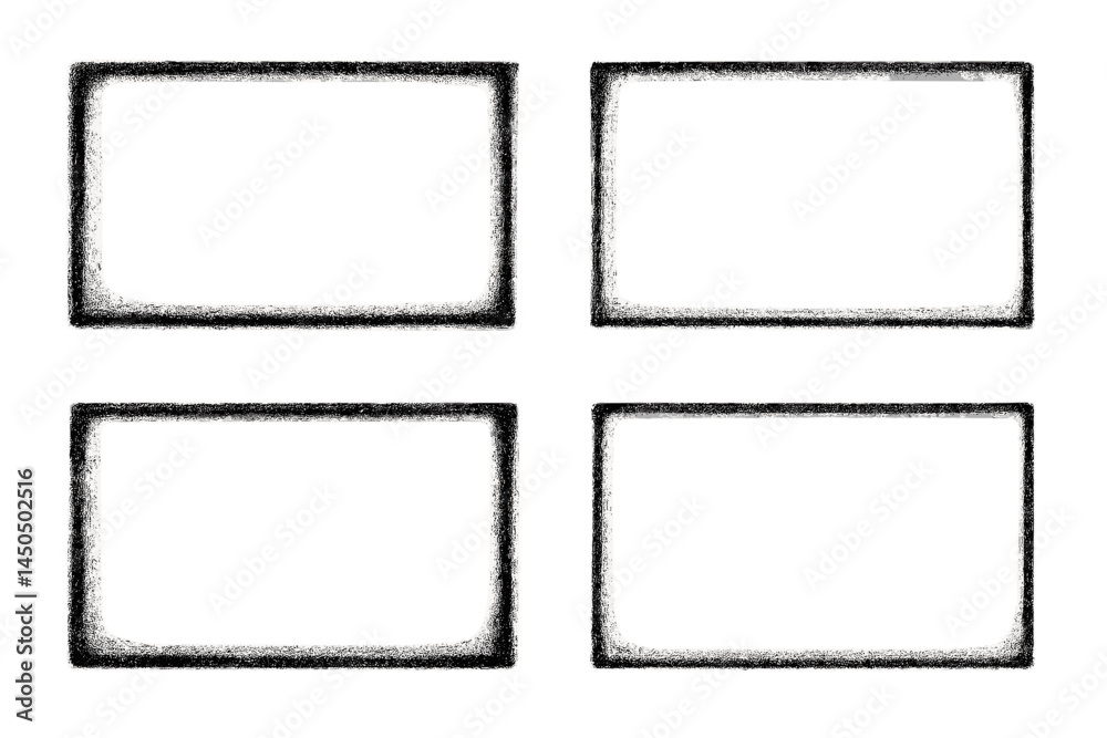 Poster four flat vector rectangle frames in a minimalist style with a simple black outline for graphic desi