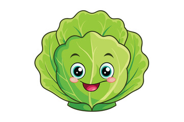 Lettuce Vegetable Vector Illustration Isolated on White Background

