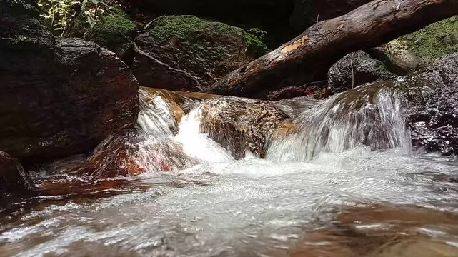 water flowing over rocks