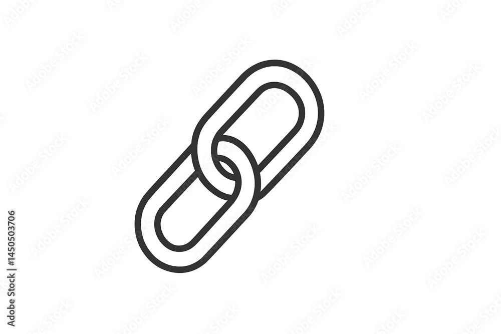 Poster vector illustration of interconnected chain links representing strength and unity in design
