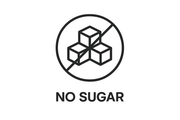 Fototapeta premium No sugar flat vector illustration promoting healthier eating choices in modern dietary habits and lifestyles