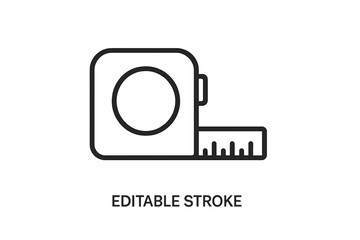 Flat vector illustration of a tape measure on a plain background displaying a minimalistic design suitable for various uses