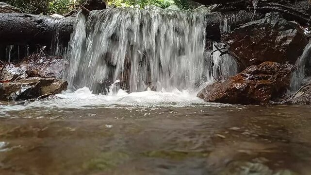 water flowing over rocks