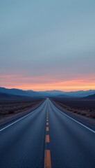 Desert Highway at Sunset