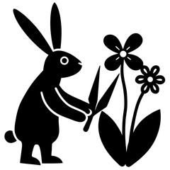 rabbit with flower