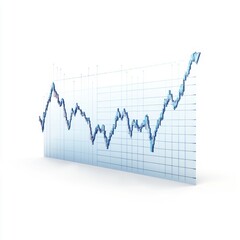 Blue Line Graph on Transparent Grid