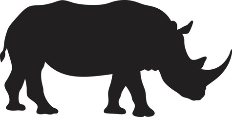 Rhino Silhouette Vector | Rhinoceros Wildlife PNG EPS Graphic Design