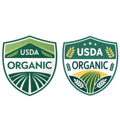 USDA Organic, Certification stamp, Label Logo ,symbol Badges label ,vector icon