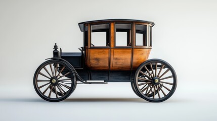 Fototapeta premium A photorealistic horse-drawn carriage, single object, on white