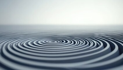 Fototapeta premium Abstract swirling concentric circles ripple effect in grayscale