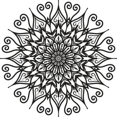 Intricate Black and White Mandala for Meditation and Decoration