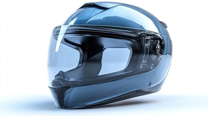 Fototapeta premium A protective face shield with clear visor, isolated white background