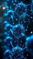 Glowing blue spheres connected by lines