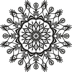 Intricate Black and White Mandala Design