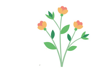 Obraz premium Stylized floral arrangement with delicate peach and yellow flowers, simple illustration