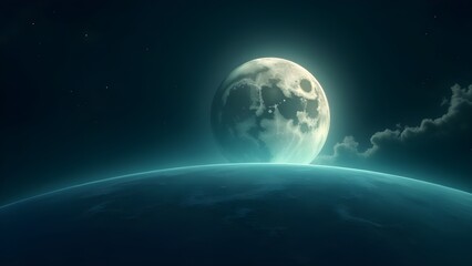 Fototapeta premium bright moon at night