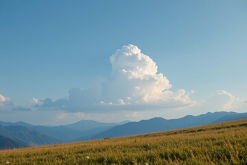 Obraz premium Mountain Landscape with Cumulus Clouds
