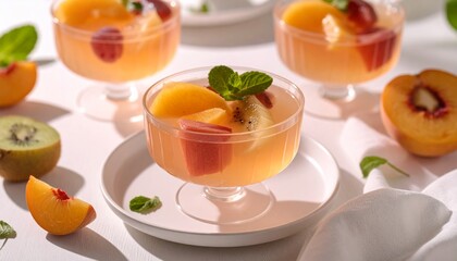 おいしそうなフルーツゼリー