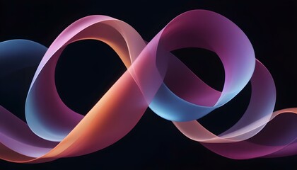An artistic representation of flowing, colorful ribbons forming an abstract design with gradients.