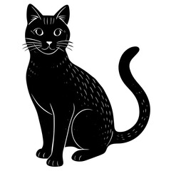 A cat silhouette on white background