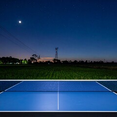 tennis court in the night