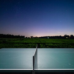 tennis court in the night