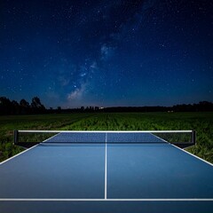tennis court in the night