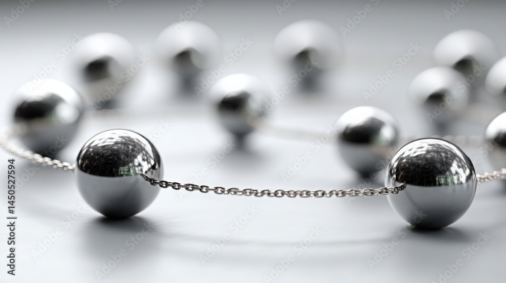 Poster silver ball and chain capturing attention with its intriguing design and symbolism of strength and r