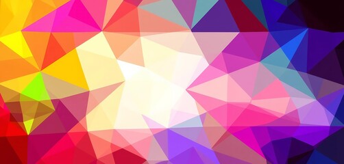 Vibrant intersecting triangles create a colorful abstract background with ample empty space, colorful triangles, bold