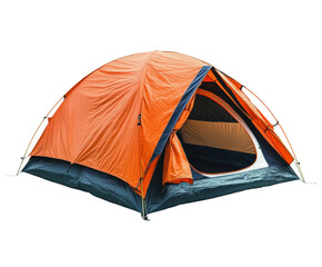 Camping adventure tent setup recreation camping gear nature ground level isolated on transparent background