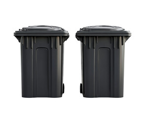 Waste management action two trash bins urban product front view isolated on transparent background