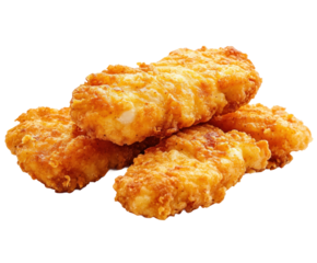 Delicious fried chicken tenders kitchen food home view isolated on transparent background