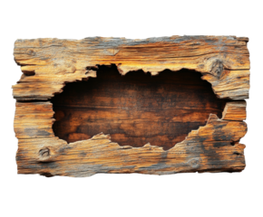 Wooden plank with rustic texture nature view isolated on transparent background